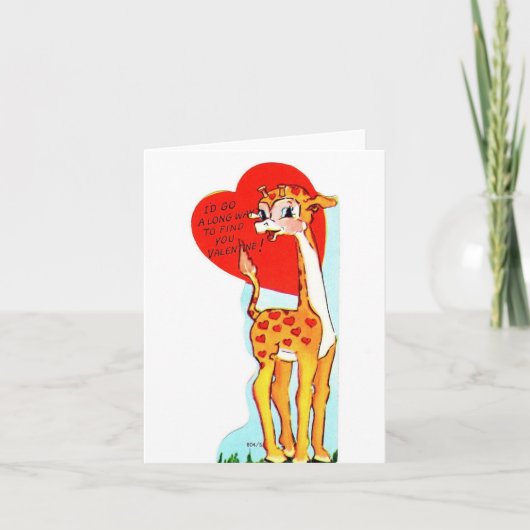 Carte Valentine de la Girafe Vintage (Devant)