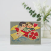 Carte Valentine de l'avion Retro vintage (Debout devant)