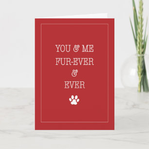 Carte Valentine DE Pet Love Forever et jamais rouge