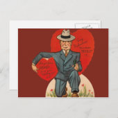 Carte Valentine Détective vintage (Devant / Derrière)