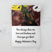 CARTE VALENTINE FEMME NOIRE SUR LE PONT   (Intérieur)