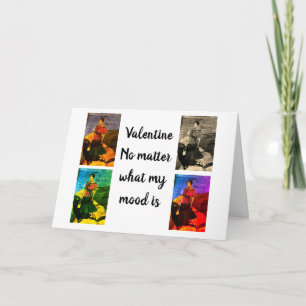 CARTE VALENTINE FEMME NOIRE SUR LE PONT  