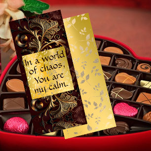 Carte Valentine Feuille Gold Luxuriante