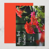 carte valentine florale personnalisable (Devant / Derrière)