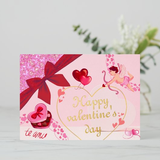 Carte Valentine Foil (Debout devant)