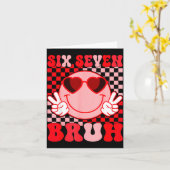 Carte Valentine Funny 67 Six Seven Bruh 6 7 Valentine He (Fleur jaune)