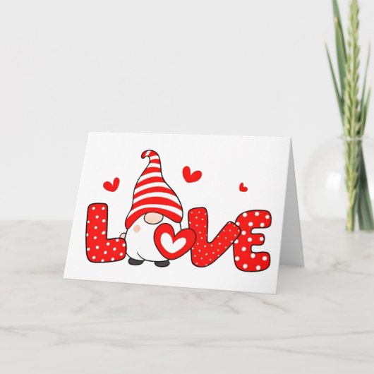 Carte Valentine gnome (Devant)