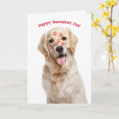 Carte Valentine Golden Retriever (Fleur jaune)