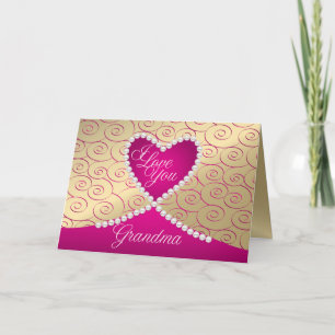 Carte Valentine Grandma Pearles personnalisée