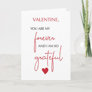Carte Valentine Grateful for Forever Love Modern Minimal