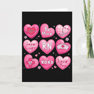 Carte Valentine Infirmière Rn Cœurs de Conversation Xoxo