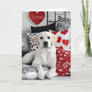 Carte Valentine jaune Labrador
