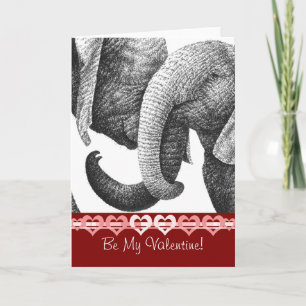 Carte Valentine Jeunes Eléphants Africains