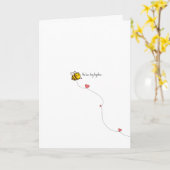 Carte Valentine Kawaii Bee Pun (Fleur jaune)