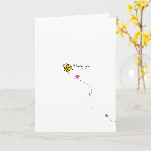 Carte Valentine Kawaii Bee Pun (Fleur jaune)
