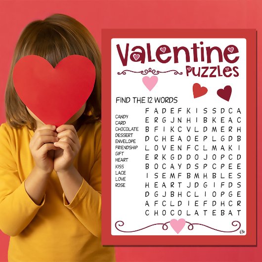 Carte Valentine Kids Puzzles Activité