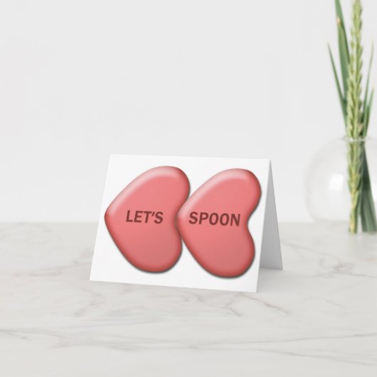 Carte Valentine "Let's Spoon" (Devant)
