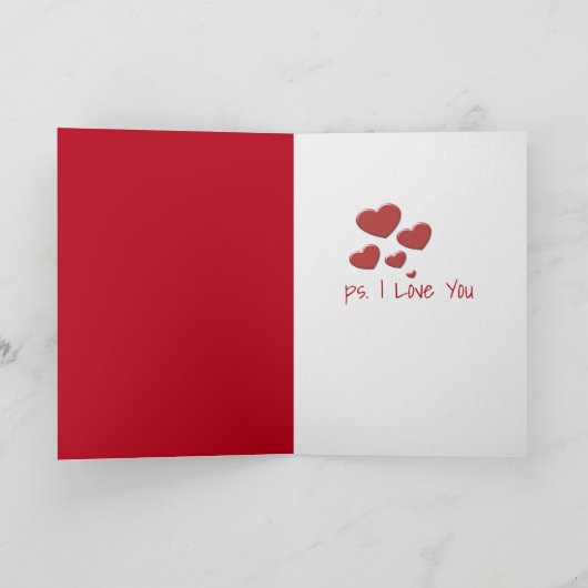 Carte Valentine Love Note dans l'enveloppe rouge (Intérieur)