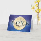 Carte Valentine Lune Étoilée Ensorcelante (Fleur jaune)