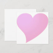 Carte Valentine moderne de grand coeur rose pâle (Devant / Derrière)