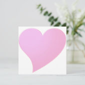 Carte Valentine moderne de grand coeur rose pâle (Debout devant)