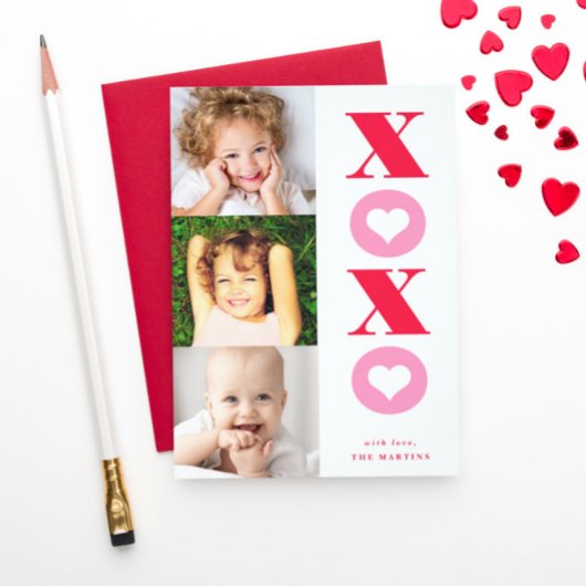 carte valentine multi-photo xoxo
