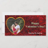 Carte Valentine Nom photo Gold Heart Red Abstrait Card (Devant)