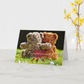 Carte Valentine Nounours (Fleur jaune)