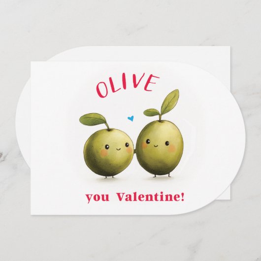 Carte Valentine Olive You (Devant / Derrière)