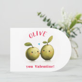 Carte Valentine Olive You (Debout devant)