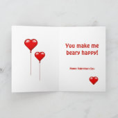 Carte Valentine Panda Couple Heart (Intérieur)