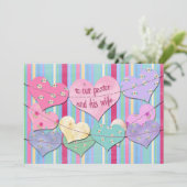 Carte Valentine Papier Coeurs Bunts pour Pasteur (Debout devant)