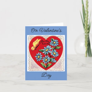Carte Valentine Papillon Et Fleurs