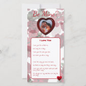 Carte Valentine personnalisable au coeur (Dos)