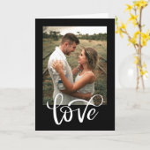 Carte Valentine Photo Typographie Noir & Blanc Moderne (Fleur jaune)