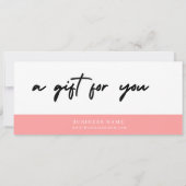 Carte Valentine Pink Elegant Gift Certificate  (Dos)