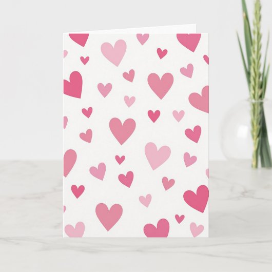 Carte Valentine Pink Hearts Card (Devant)