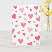 Carte Valentine Pink Hearts Card (Fleur jaune)