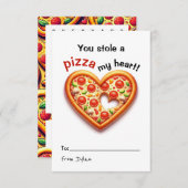 Carte Valentine Pizza Classroom (Devant / Derrière)