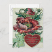 Carte Valentine Plante Retro vintage (Devant / Derrière)