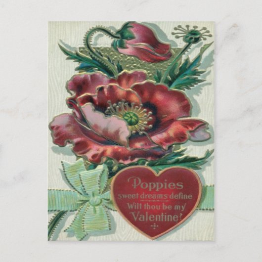 Carte Valentine Plante Retro vintage (Devant)