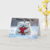 Carte Valentine Polar Bear Cubs Greeting Card (Fleur jaune)