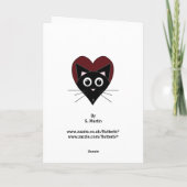 Carte Valentine pour chat noir (Dos)