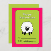 Carte Valentine pour enfants Baa-lentine (Devant / Derrière)