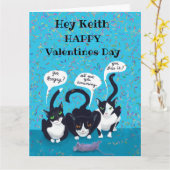 Carte Valentine Pour Lui De Chats (Fleur jaune)