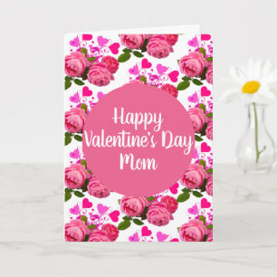 Carte Valentine pour maman Roses et coeur Salutation