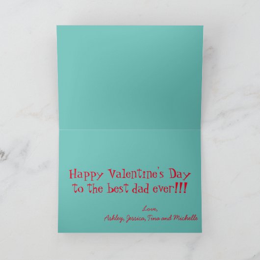 Carte Valentine pour papa (Intérieur)
