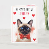 Carte Valentine Purrfect Siamese Chat (Devant)