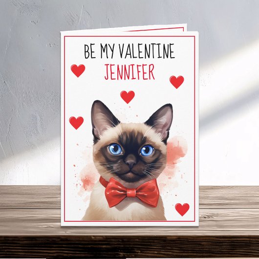 Carte Valentine Purrfect Siamese Chat