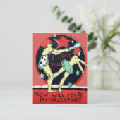 Carte Valentine Retro vintage (Debout devant)